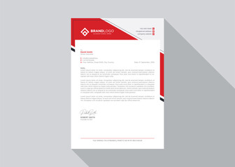 Modern letterhead, corporate official letter, creative abstract professional newsletter, editable vector template design