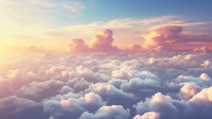 Sunset Sunrise Sky with Colorful Clouds Graphic Resource, Generative AI