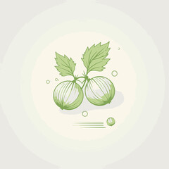 Gooseberries in cartoon, doodle style. 2d vector illustration in logo, icon style. AI Generative