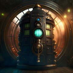 doctor who steam punkinside of the tardisultra realistic 