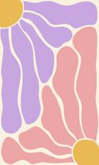 Abstract pink and purple flowers. Vector. Print for t-shirts, postcards, decorations.