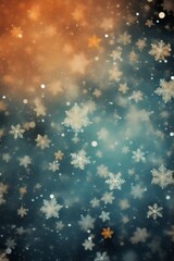 Christmas background with blurry snowflakes. Season greetings concept. Generative AI