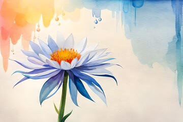 Watercolor painting of beautiful flower petal 