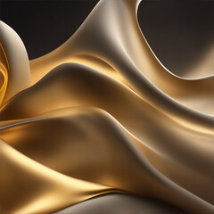 abstract background with gold - Golden background - Golden abstract - Curves and lines - Generative AI