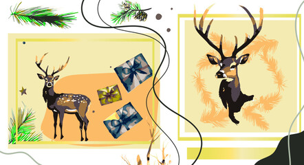 deer in the forest CARD SET