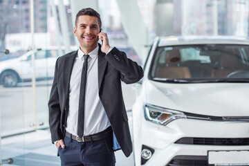 Visiting car dealership