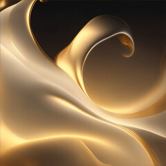 abstract background with  gold - Golden background - Golden abstract - Curves and lines - Generative AI