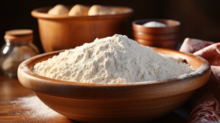 Fototapeta na wymiar flour in bowl