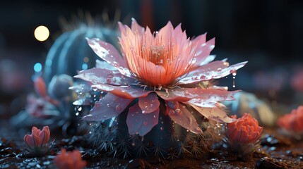 flower with water drops