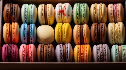 colorful macaroons on display