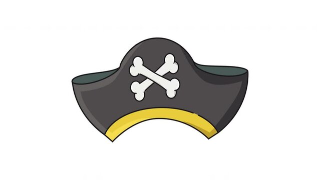 Animation forms a moving pirate hat icon