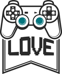 Gamer Print ready vector design for Tshirt, Mug and printing item. bundle design  .Black and white view. design vector set. Icon bundle .