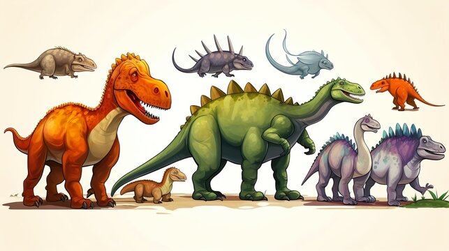 Different kind of dinosaurs