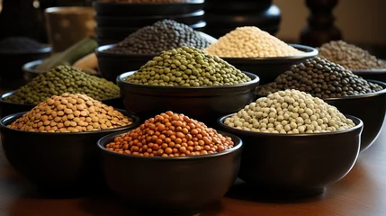 Fotobehang beans and lentils © Murtaza03ai