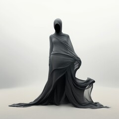 Silhouette of a woman made of dark sheet