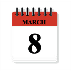 March 8 calendar date design