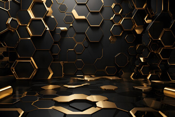 black and gold 3d design 