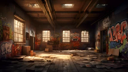 Fotobehang abandoned factory interior © VIlnei