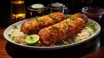 Fototapeta premium Tasty rotisserie and street food, but classy and genuine