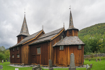 Fototapeta na wymiar Hol`s old chuch, Telemark, Norway, 