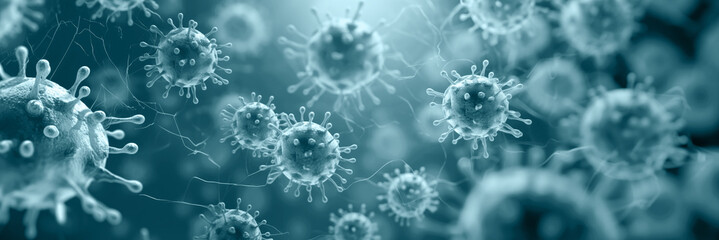 Corona Virus Microscopic View Background Banner