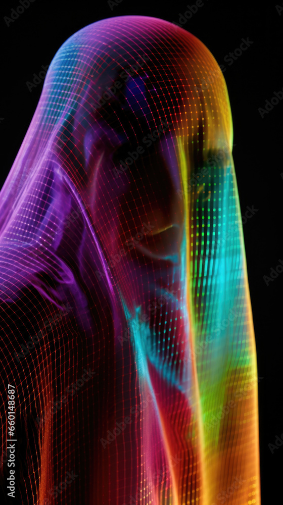 Aufkleber closeup of an experimental invisibility cloak made from a thin layer of quantum dots that can emit a