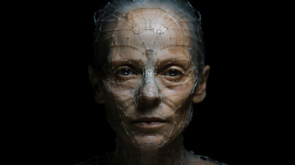 Portrait of a genetically modified individual, their physical appearance altered to reflect the memories of their ancestors, creating a unique blend of past and present.