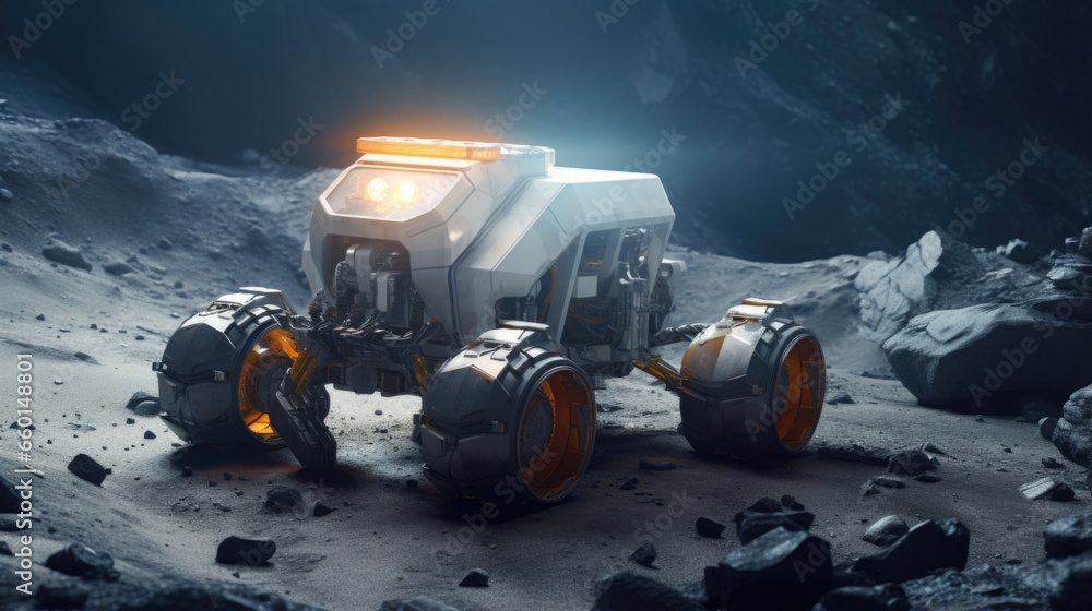Aufkleber future of astrobiology a team of experts using advanced robotics to explore the depths of an icy moo