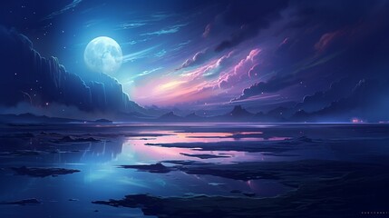 an exquisite digital painting resembling a shimmering opal in the moonlight.