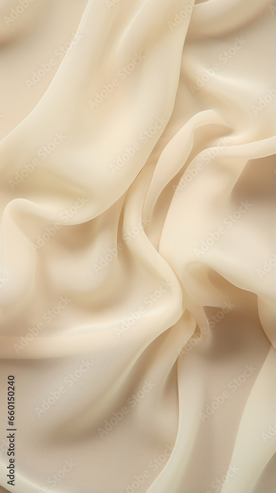 Poster texture of a champagnecolored chiffon fabric with a soft, velvety touch and a subtle stretch, creati