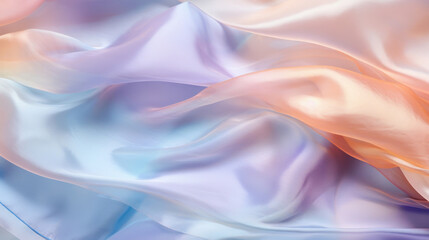 Fototapeta premium Closeup of iridescent organza with a rippled texture, reflecting light in different shades and adding a playful element to the fabric.