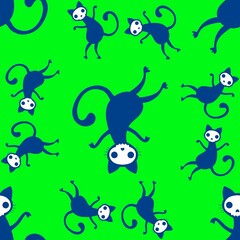 Halloween cat and pumpkins seamless ghost and skulls and poison pattern for wrapping paper and fabrics