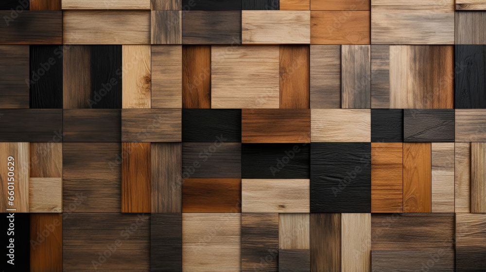 Poster patterned wood with a striking combination of striped and quilted textures, creating a unique and ca