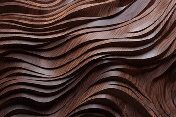 Detailed view of quilted patterned wood, with a unique and mesmerizing rippling effect that resembles the folds of a quilt.