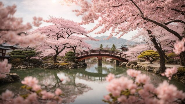 Sakura Serenity: Blossoms in the Japanese Garden