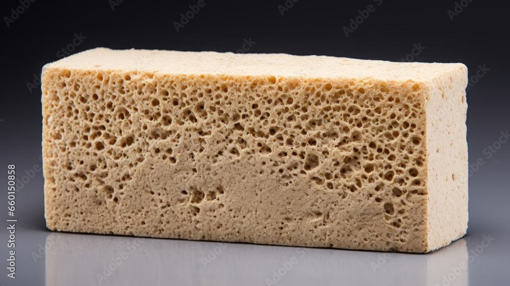 Poster texture of a pumice stone with a porous surface, showcasing its naturally porous and lightweight str