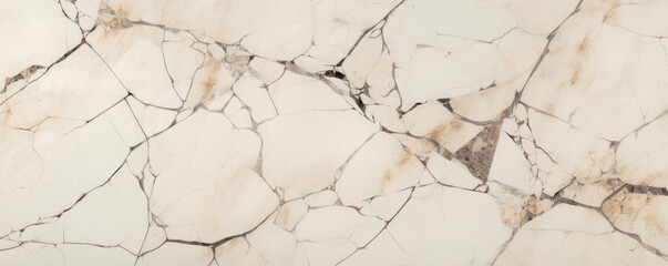Obraz premium Texture of cracked marble with muted, earthy tones and subtle s of cream and ivory. The surface has a matte finish and the cracks add a sense of texture and depth to the otherwise smooth
