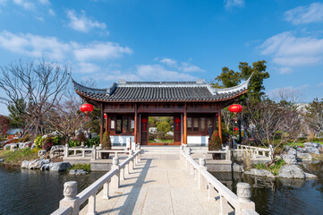 Classical Chinese architecture in the gardens of southern China