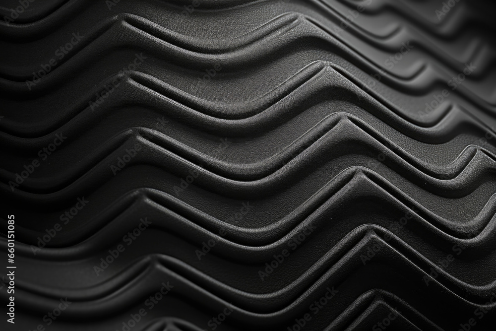 Poster closeup of a textured rubber with a zigzag or wavy pattern, giving it a unique and eyecatching appea