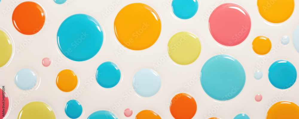 Aufkleber texture of a playful faience tile, featuring cheerful polka dots in an array of bright colors. the g