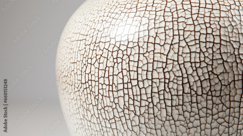 Poster Texture of a handcrafted vase with a subtle crazing glaze, creating a visually interesting contrast of textures.