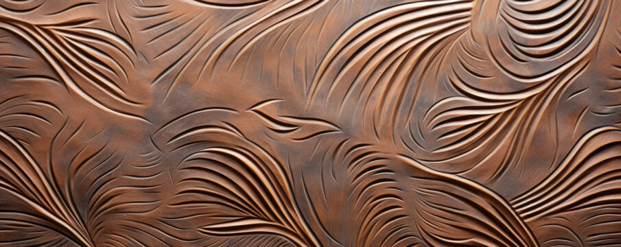 Closeup of delicate sgraffito patterns on a matte, sandlike clay. The texture resembles fine brush strokes and showcases the detailed skill of the artist.