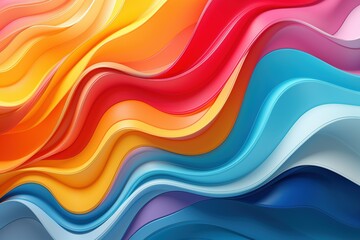 3d abstract background with multicolored wavy lines, Vector illustration, AI Generated