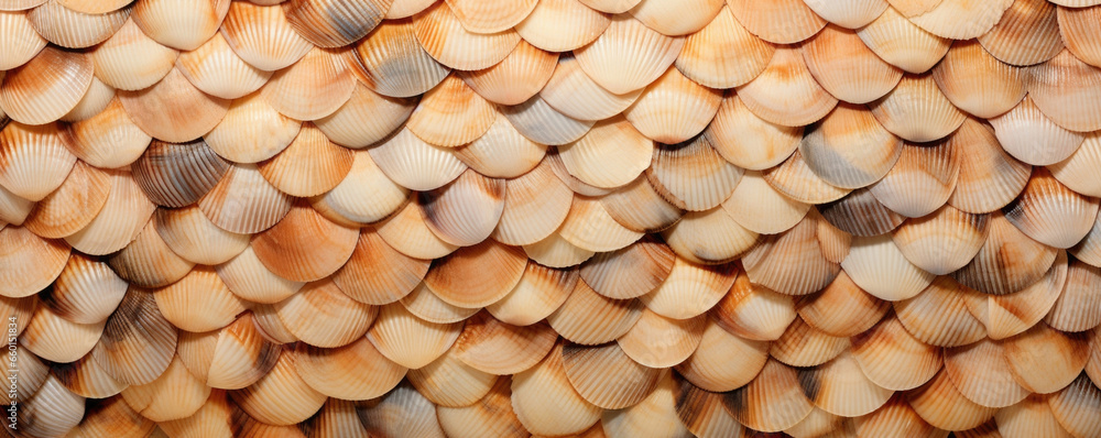 Poster texture of a striped seashell surface the surface of this shell is characterized by thin, raised str