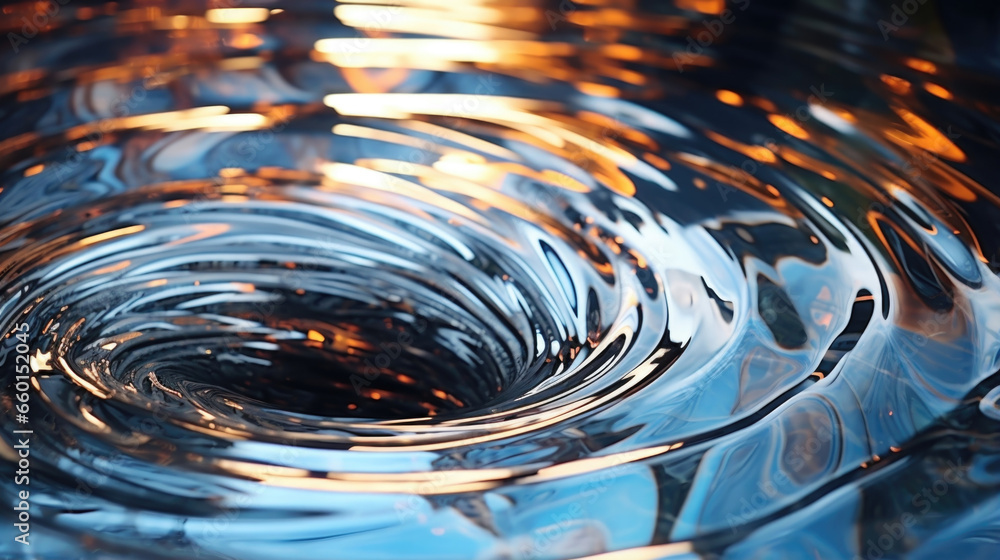 Poster closeup of mesmerizing vortex pools the swirling and spiraling pattern on the surface of these refle