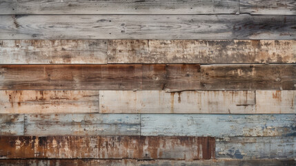 Closeup of worn storefronts, highlighting rough wooden planks and exposed nail heads, giving a sense of authenticity and character.