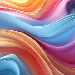 abstract background with smooth lines in pink, orange and blue colors, Ai Generated