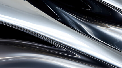 Closeup of glistening, mirrorlike polished stainless steel with a cool, metallic sheen.