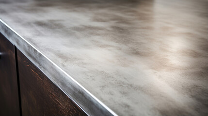 Brushed stainless steel with a worn, weathered look, giving it a slightly rustic and industrial feel. The visible scratches and scuff marks add character to this sy material.