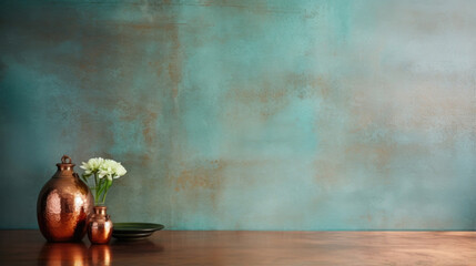 Texture of gleaming polished copper with a warm metallic sheen and a slight patina of green and blue hues.